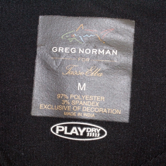 Greg Norman Tasso Elba Black White Play Dry Polo M - Picture 4 of 8